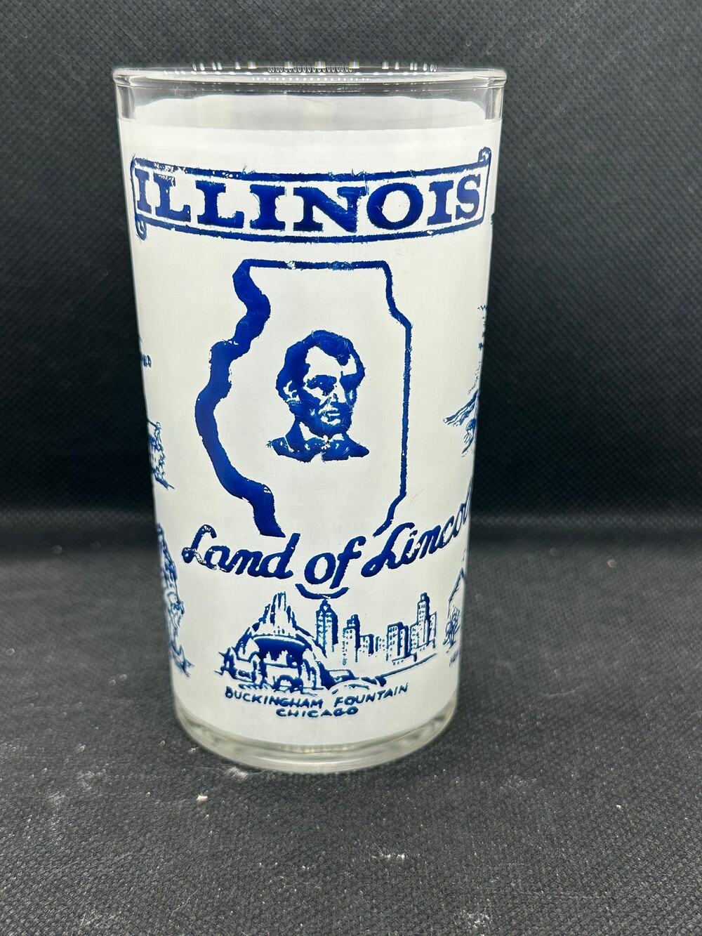 Vintage Illinois State Souvenir Glass